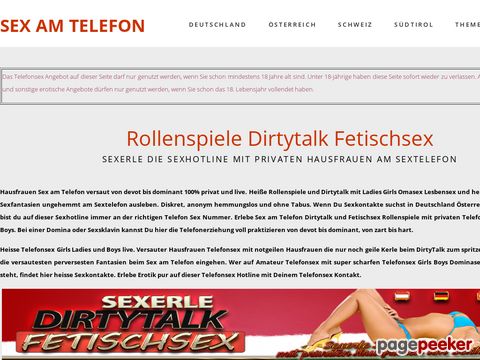 Telefonsex Hotline Sextelefon Sexerle Fetischsex live